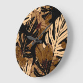 Farbenfrohe Erdbeere: Wasserfarbene, rosa Erbsen Große Wanduhr (Winkel)