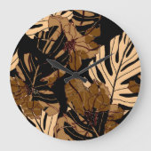 Farbenfrohe Erdbeere: Wasserfarbene, rosa Erbsen Große Wanduhr (Vorderseite)