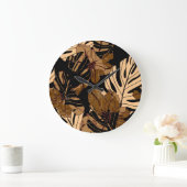 Farbenfrohe Erdbeere: Wasserfarbene, rosa Erbsen Große Wanduhr (Zuhause)