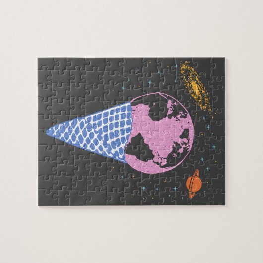 Farbenfrohe Erde und Universum Eiscreme Puzzle (Horizontal)