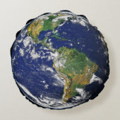 Farbenfrohe Erde Unsere Welt Rundes Kissen (Rückseite)