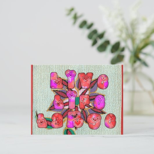 Farbenfrohe Erfahrung Leben Blumenmuster Design Ku Postkarte (Stehend Vorderseite)