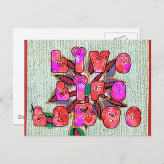 Farbenfrohe Erfahrung Leben Blumenmuster Design Ku Postkarte (Vorne/Hinten)