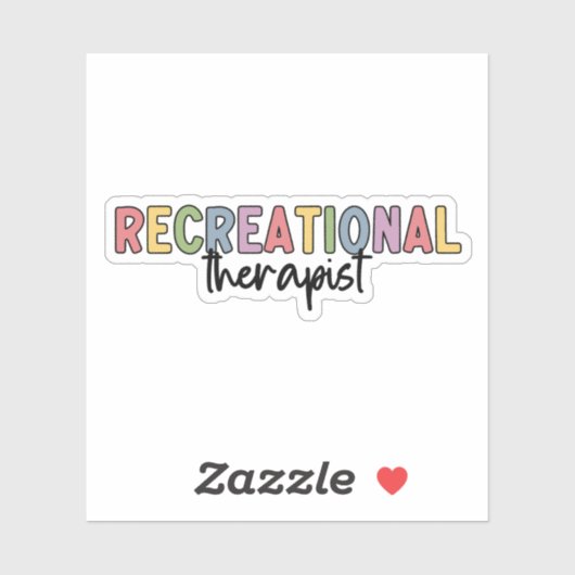 Farbenfrohe Erholungstherapeutin Aufkleber (Blatt)