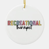Farbenfrohe Erholungstherapeutin Keramik Ornament (Vorne)