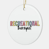 Farbenfrohe Erholungstherapeutin Keramik Ornament (Links)