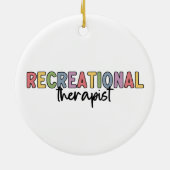 Farbenfrohe Erholungstherapeutin Keramik Ornament (Hinten)