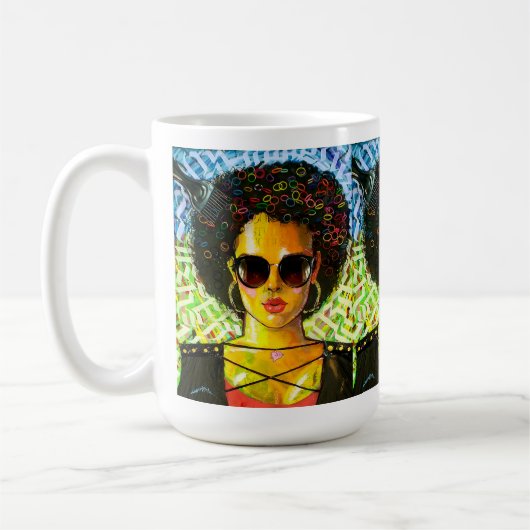farbenfrohe Ermächtigung Kaffeetasse (Links)