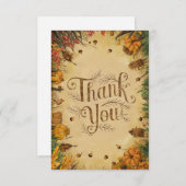 Farbenfrohe Ernte Herbst Dankeskarte (Vorne/Hinten)