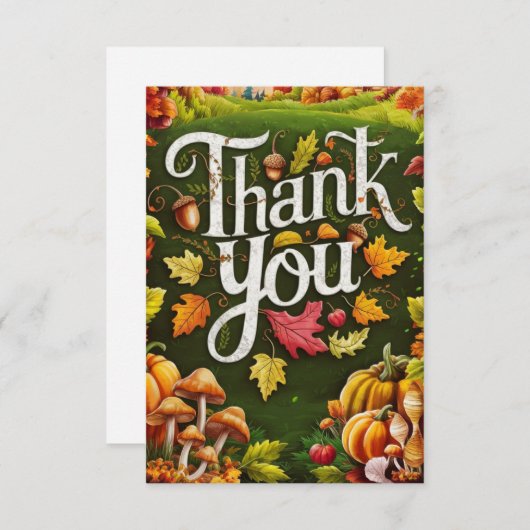 Farbenfrohe Ernte Herbst Dankeskarte (Vorne/Hinten)