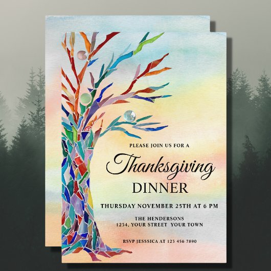 Farbenfrohe Erntedank Einladung