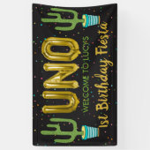 Farbenfrohe erste Fiesta Geburtstag Begrüßungszeic Banner (Vertikal)