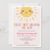 Farbenfrohe erste Reise rund um die Sonne 1. Gebur Einladung (Vorderseite)