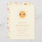 Farbenfrohe erste Reise um die Sonne 1. Einladung (Vorne/Hinten)