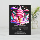 Farbenfrohe essbare Eisdiele Einladung (Stehend Vorderseite)