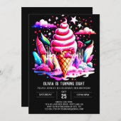 Farbenfrohe essbare Eisdiele Einladung (Vorne/Hinten)