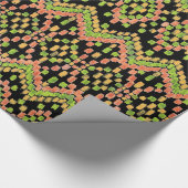 Farbenfrohe Ethnic Ikat Muster auf schwarz Geschenkpapier (Ecke)