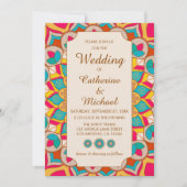 Farbenfrohe Ethnic Mandala Bold & Bright Wedding Einladung (Vorderseite)