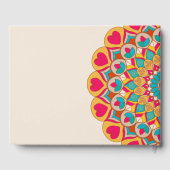 Farbenfrohe Ethnic Mandala Bold & Bright Wedding Gästebuch (Rückseite)