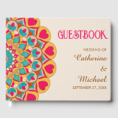 Farbenfrohe Ethnic Mandala Bold & Bright Wedding Gästebuch (Vorderseite)