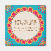 Farbenfrohe Ethnic Mandala Bold & Bright Wedding Magnet (Vorne)