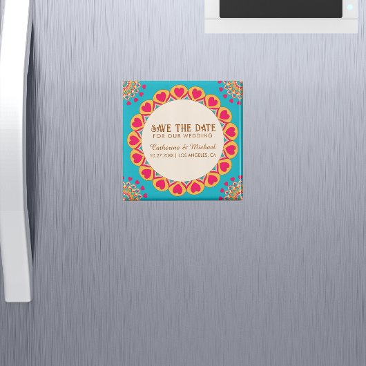 Farbenfrohe Ethnic Mandala Bold & Bright Wedding Magnet