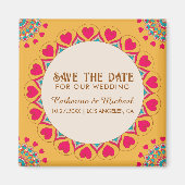 Farbenfrohe Ethnic Mandala Bold & Bright Wedding Magnet (Vorne)