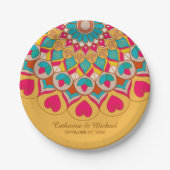 Farbenfrohe Ethnic Mandala Bold & Bright Wedding Pappteller (Vorderseite)