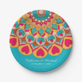 Farbenfrohe Ethnic Mandala Bold & Bright Wedding Pappteller (Vorderseite)