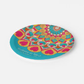 Farbenfrohe Ethnic Mandala Bold & Bright Wedding Pappteller (Schrägansicht)
