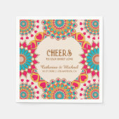 Farbenfrohe Ethnic Mandala Bold & Bright Wedding Serviette (Vorderseite)