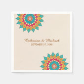 Farbenfrohe Ethnic Mandala Bold & Bright Wedding Serviette (Vorderseite)