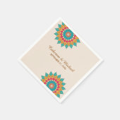 Farbenfrohe Ethnic Mandala Bold & Bright Wedding Serviette (Ecke)