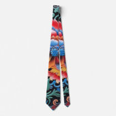 "Farbenfrohe Ethnic Print Neck Tie" Krawatte (Vorderseite)