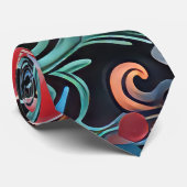 "Farbenfrohe Ethnic Print Neck Tie" Krawatte (Gerollt)