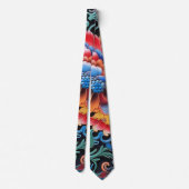 "Farbenfrohe Ethnic Print Neck Tie" Krawatte (Rückseite)