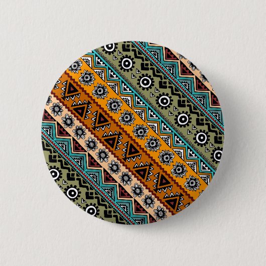 Farbenfrohe ethnische Azteken-Muster dekorieren Button (Vorderseite)