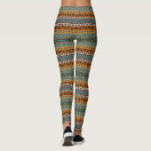 Farbenfrohe ethnische Azteken-Muster dekorieren Leggings (Rückseite)