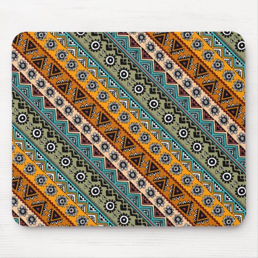 Farbenfrohe ethnische Azteken-Muster dekorieren Mousepad (Vorne)
