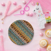 Farbenfrohe ethnische Azteken-Muster dekorieren Pappteller (Party)