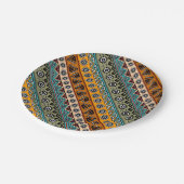 Farbenfrohe ethnische Azteken-Muster dekorieren Pappteller (Schrägansicht)