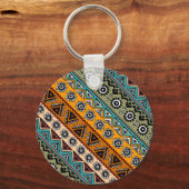 Farbenfrohe ethnische Azteken-Muster dekorieren Schlüsselanhänger (Vorderseite)
