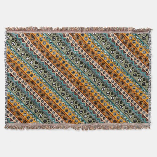 Farbenfrohe ethnische Aztekenmuster Design Decke (Vorderseite)