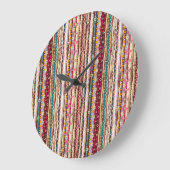 Farbenfrohe ethnische Boho-Stammesmuster Große Wanduhr (Winkel)