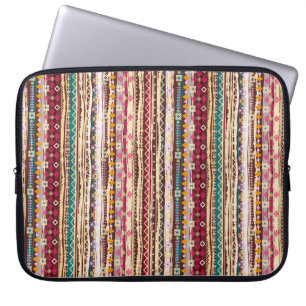 Farbenfrohe ethnische Boho-Stammesmuster Laptopschutzhülle