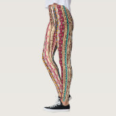 Farbenfrohe ethnische Boho-Stammesmuster Leggings (Links)