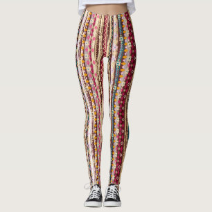 Farbenfrohe ethnische Boho-Stammesmuster Leggings