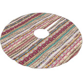 Farbenfrohe ethnische Boho-Stammesmuster Polyester Weihnachtsbaumdecke (Schrägansicht)