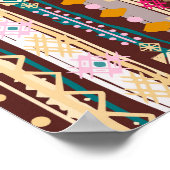 Farbenfrohe ethnische Boho-Stammesmuster Poster (Ecke)