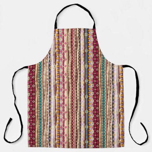 Farbenfrohe ethnische Boho-Stammesmuster Schürze (Vorderseite)
